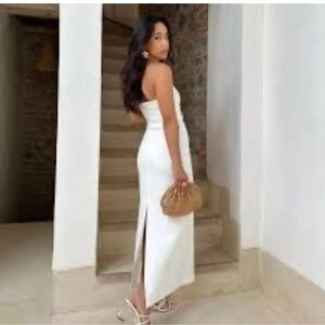 Zara White Strapless Dress
